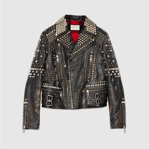 gucci cali leather studded|gucci original leather jacket.